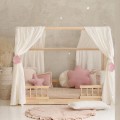 boho baldachim na łóżko domek
