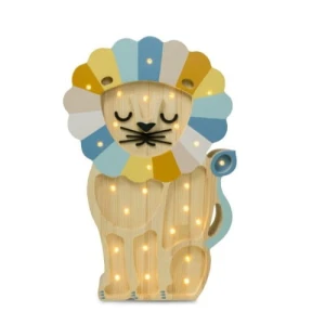 LITTLE LIGHTS - LION LAMP DENIM RAINBOW 