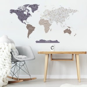 NAKLEJKA NA ŚCIANĘ MAPA ŚWIATA DK332 - YOKO DESIGN