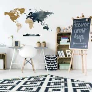 NAKLEJKA NA ŚCIANĘ MAPA ŚWIATA DK334 - YOKO DESIGN
