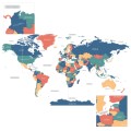 naklejka na ścianę mapa świata
