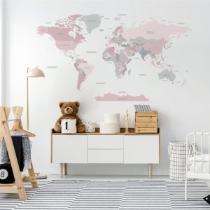 NAKLEJKA NA ŚCIANĘ MAPA ŚWIATA DK345 - YOKO DESIGN