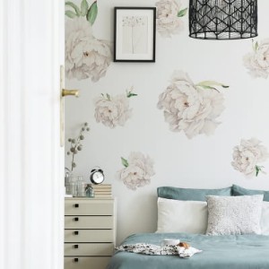 NAKLEJKA NA ŚCIANĘ BIAŁE PIWONIE MAŁE - YOKO DESIGN