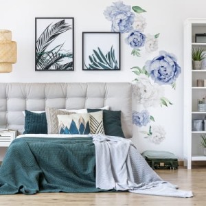 NAKLEJKA NA ŚCIANĘ GRANATOWE PIWONIE MAŁE - YOKO DESIGN