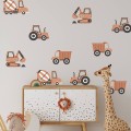 wall sticker construction vehicles boho
