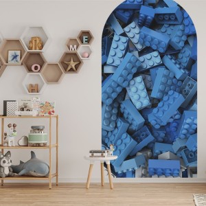 NAKLEJKA W KSZTAŁCIE ŁUKU KLOCKI NIEBIESKIE - YOKO DESIGN