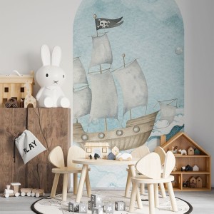NAKLEJKA W KSZTAŁCIE ŁUKU GŁĘBIA OCEANU STATEK - YOKO DESIGN
