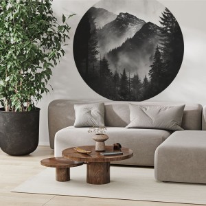 NAKLEJKA W KSZTAŁCIE KOŁA KRAJOBRAZ GÓRY - YOKO DESIGN