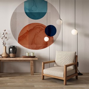 NAKLEJKA W KSZTAŁCIE KOŁA ABSTRAKCJA - YOKO DESIGN