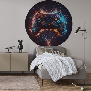 NAKLEJKA W KSZTAŁCIE KOŁA GRACZ KONSOLA - YOKO DESIGN