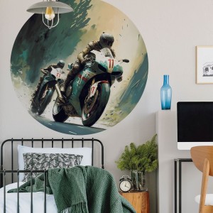NAKLEJKA W KSZTAŁCIE KOŁA MOTOCYKL - YOKO DESIGN