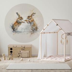 NAKLEJKA W KSZTAŁCIE KOŁA ZAJĄCE - YOKO DESIGN
