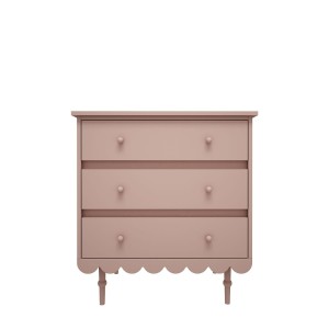 KOMODA NISKA Z TRZEMA SZUFLADAMI BABUSHKA RÓŻOWA - WOOD LUCK DESIGN