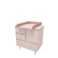 Komoda Babushka Różowa z trzema szufladami z kolekcji mebli z falbanką marki Wood Luck Design