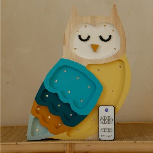 LAMPKA SOWA MUSTARD WOOD - LITTLE LIGHTS 