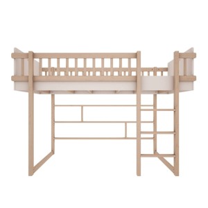 ŁÓŻKO ANTRESOLA NISKIE BASIC ZŁAMANA BIEL - WOOD LUCK DESIGN