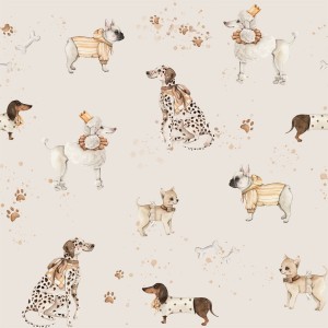 TAPETA DZIECIĘCA W PIESKI I LOVE DOGS - DEKORILLO 
