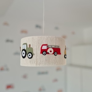 LAMPA SUFITOWA DLA CHŁOPCA TRAKTOR KOPARKA STRAŻ - MARMYS FELT STUDIO