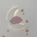 drewniakowa lampka nocna dla dziecka pólksiężyc