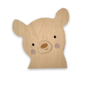 Drewniana lampka Miś niedźwiadek do pokoju dziecięcego