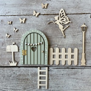 Drzwi wróżki zębuszki Alice zestaw drewnianych dekoracji do pokoju dziecięcego