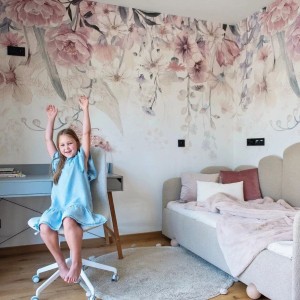 TAPETA DZIEWCZĘCA KWIATY BLOOM UP PASTEL  - MALUMI