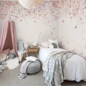 TAPETA DLA DZIEWCZYNKI MOTYLE BUTTERFLIES ROSE - MALUMI