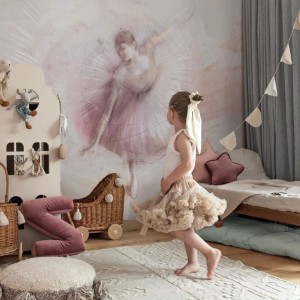 TAPETA DLA DZIEWCZYNKI Z BALETNICĄ BALLET PINK - MALUMI