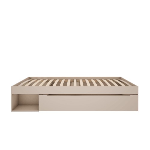 beżowe łóżko młodzieżowe 90x200 tweens wood luck design