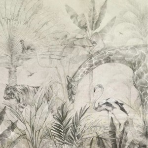 TAPETA DLA DZIECKA EXOTIC ANIMALS GREEN - MALUMI