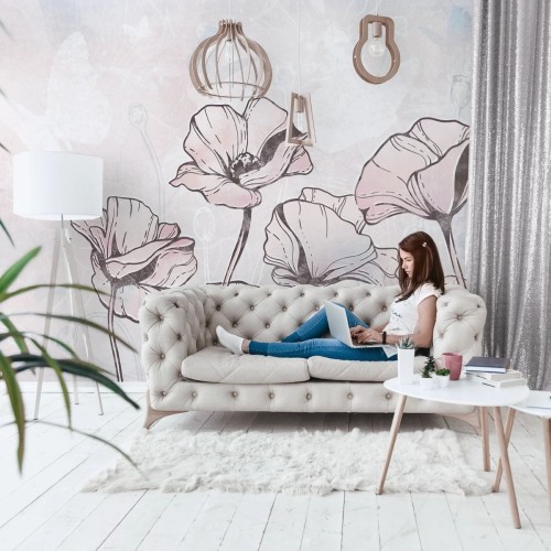 tapeta dla dziewczynki kwiaty flora kids blue (1).jpg