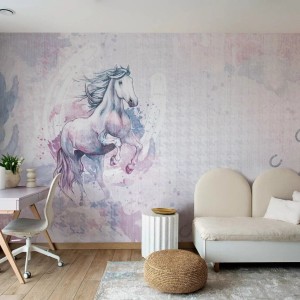 TAPETA DZIEWCZĘCA Z KONIEM GALOP BUBBLEGUM - MALUMI