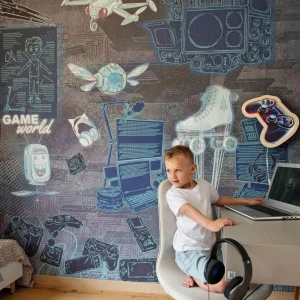 TAPETA DLA CHŁOPCA GAMING ROOM BOYS - MALUMI