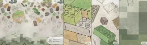 MALUMI GREEN BLOCKS - PRÓBKA TAPETY  
