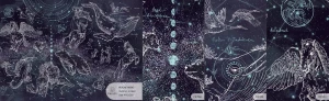 MALUMI NOCNE NIEBO ZNAKI ZODIAKU - PRÓBKA TAPETY 