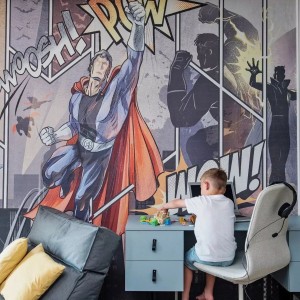 TAPETA DLA CHŁOPCA Z SUPERBOHATERAMI SUPERHERO - MALUMI