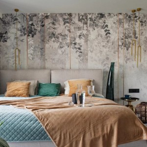 TAPETA ABSTRACT FLOWERS GREY - MALUMI