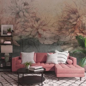 TAPETA WATER LILIES ORANGE - MALUMI