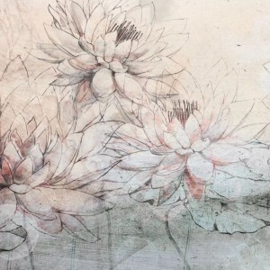 TAPETA WATER LILIES GREY - MALUMI