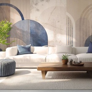 TAPETA MODERN ARCHES NAVY BLUE - MALUMI