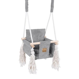 MEOW BABY - HUŚTAWKA DOMOWA SQUARE SWING AESTHETIC GREY