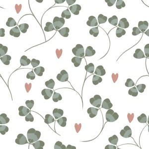TAPETA PASTEL CLOVERS AND HEARTS - DEKORNIK