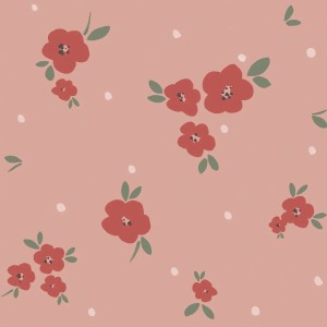 TAPETA FLORAL DRAW PINK RED - DEKORNIK