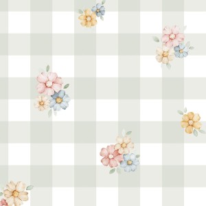 DEKORILLO PASTEL FLOWERS OLIWKOWA KRATA - PRÓBKA TAPETY 