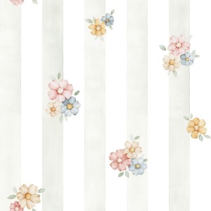 DEKORILLO PASTEL FLOWERS OLIWKOWE PASKI - PRÓBKA TAPETY   