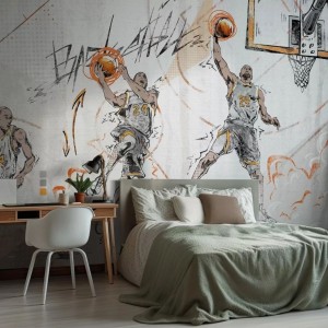TAPETA DLA CHŁOPCA BASKETBALL ORANGE - MALUMI