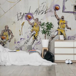 TAPETA DLA CHŁOPCA BASKETBALL VIOLET - MALUMI