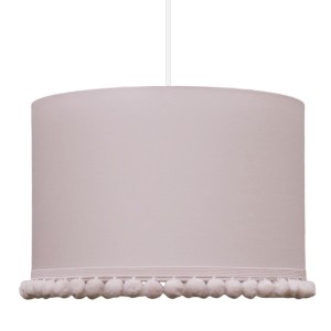 LAMPA SUFITOWA Z POMPONAMI JASNY BEŻ