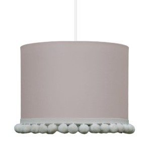 LAMPA SUFITOWA MINI Z POMPONAMI JASNY BEŻ
