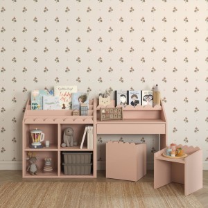 ZESTAW MONTESSORI BOOK NOOK BIURKO Z KRZESEŁKAMI VINTAGE ROSE - BELLAMY